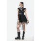 Dark in Love Seraphina Tiered Mesh & Ruffle Goth Layer Dress