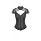 Black Floral Lace High-Neck Gothic Shoulder-Mantle Corset Top