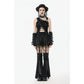 Dark in Love Morrigan One-Shoulder Lace Goth Top in Black