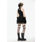 Dark in Love Gothic Mesh Panel Buckle Top