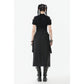 Dark in Love Chain Belt Layered Goth Skirt in Black