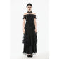 Dark in Love Ophelia Lace Off-Shoulder Gothic Top in Black