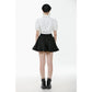 Dark in Love Elysia Ruffle Bib Puff Sleeve Goth Blouse in White