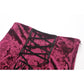Dark in Love Crimson Queen Lace High-Low Goth Skirt in Burgundy & Black