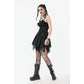 Dark in Love Mortalis Lace-Up Goth Dress in Black