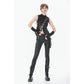Dark in Love Punk Leather-Look Strap Detail Trousers