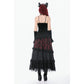 Dark in Love Gothic Black & Red Velvet Lace Corset