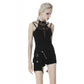 Dark in Love Enyo Mesh Strap Goth Halter Top in Black