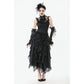 Dark in Love Seraphina Ruched Lace Goth Blouse in Black