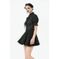 Dark in Love Lolita-Inspired Ruffled Mini Skirt in Black