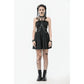 Dark in Love Harness Chain Faux Leather Mini Dress