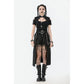 Dark in Love Chain Belt Layered Goth Skirt in Black