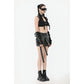 Dark in Love Evangeline Buckled Utility Crop Top in Black