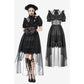 Dark in Love Ebon Rose High-Low Mesh & Lace Goth Dress