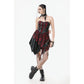 Dark in Love Red Tartan Corset Punk Dress with Handkerchief Skirt
