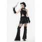 Dark in Love Morrigan One-Shoulder Lace Goth Top in Black