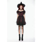 Dark in Love Burgundy & Black Lace Princess Dress with Stars Lace