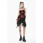 Dark in Love Red-Black Tie Dye Punk Dress