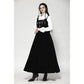 Dark in Love Lux Black Velvet Horn Embroidery Maxi Dress