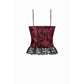Dark in Love Althea Lace-Trimmed Velvet Goth Camisole in Burgundy