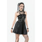 Dark in Love Harness Chain Faux Leather Mini Dress