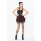 Dark in Love Red-Black Plaid Leather Layered Punk Sweetcore Dress