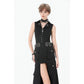 Dark in Love Punk Layered Pocket Cutout Belted Long Skirt