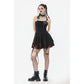 Dark in Love Nyssa Black & Red Strap Detail Goth Mini Dress