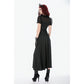 Dark In Love Dalaria High Waist Gothic Long Skirt - Lace Inset Panel