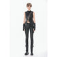 Dark in Love Punk Distressed Leather Lace-Up Top
