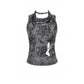 Dark in Love Shredded Butterfly Print Halter Goth Top In Grey
