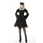 Dark in Love Melisandre Embroidered Velvet Mesh Goth Skirt in Black