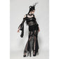 Dark in Love Nevaeh Gothic Lace and Mesh Mermaid Skirt