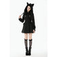 Dark in Love Cat-Ear Faux Fur Trim Gothic Coat