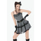 Dark in Love Striped Gothic Mini Dress