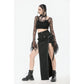 Dark in Love Morana Mesh Crochet Knit Bell Sleeve Crop Top