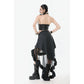 Dark in Love Belladonna Mesh Buckled Goth Skirt in Black