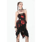 Dark in Love Red-Black Tie Dye Punk Dress
