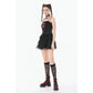 Dark in Love Crimson Shadow Layered Lace Cake Dress