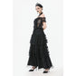 Dark in Love Ophelia Lace Off-Shoulder Gothic Top in Black