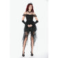 Dark in Love Morgana Gothic Off-Shoulder Lace Hem Dress