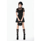 Dark in Love Dark Lace-Framed Silhouette Dress