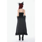 Dark in Love Black Lace Court Lace-Up Camisole