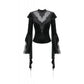 Dark in Love Gothic Velvet Lace High-Neck Top
