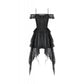 Dark in Love Morgana Gothic Off-Shoulder Lace Hem Dress