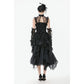 Dark in Love Seraphina Ruched Lace Goth Blouse in Black