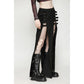 Dark in Love Phoenix Black Slit Metal Long Skirt