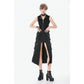 Dark in Love Punk Studded Lace-Up Vest - Alternative Top in Black