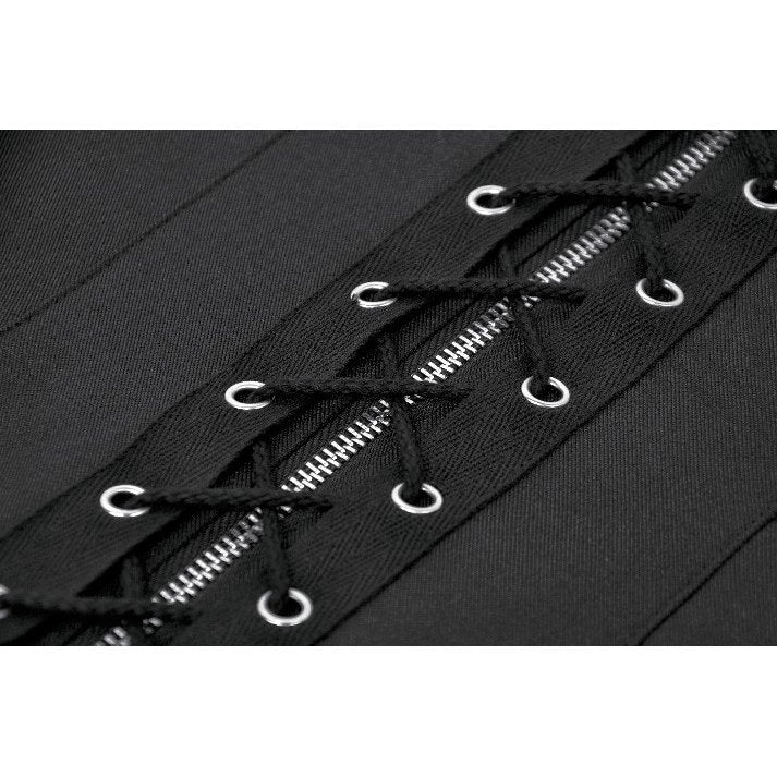 Dark in Love Punk Studded Lace-Up Vest - Alternative Top in Black