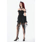 Dark in Love Morgana Gothic Off-Shoulder Lace Hem Dress